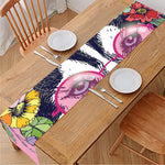Hippie Siberian Husky Print Table Runner