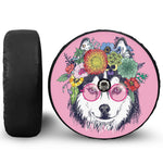 Hippie Siberian Husky Print Tire Cover With Camera Hole