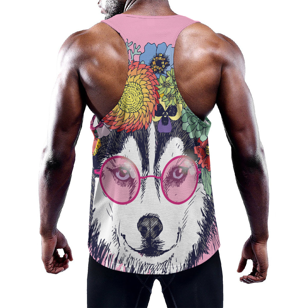 Hippie Siberian Husky Print Training Tank Top