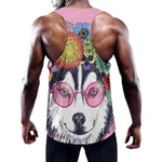 Hippie Siberian Husky Print Training Tank Top