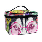 Hippie Siberian Husky Print Travel Makeup Bag