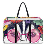 Hippie Siberian Husky Print Utility Tote Bag