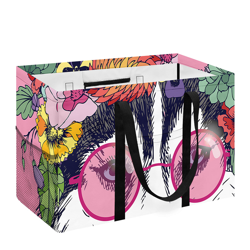 Hippie Siberian Husky Print Utility Tote Bag