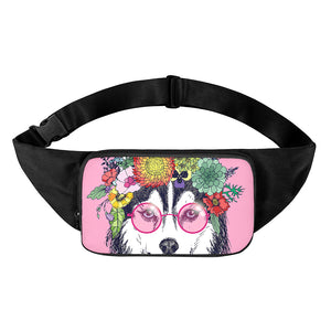 Hippie Siberian Husky Print Waist Bag