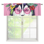 Hippie Siberian Husky Print Window Valance