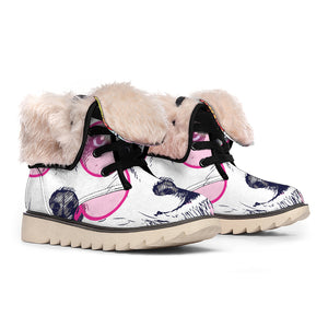 Hippie Siberian Husky Print Winter Boots