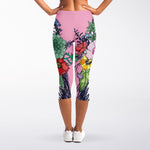 Hippie Siberian Husky Print Women's Capri Leggings