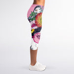 Hippie Siberian Husky Print Women's Capri Leggings