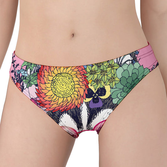 Hippie Siberian Husky Print Women's Panties