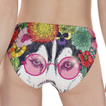 Hippie Siberian Husky Print Women's Panties