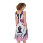 Hippie Siberian Husky Print Women's Sleeveless Dress