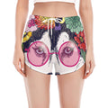 Hippie Siberian Husky Print Women's Split Running Shorts