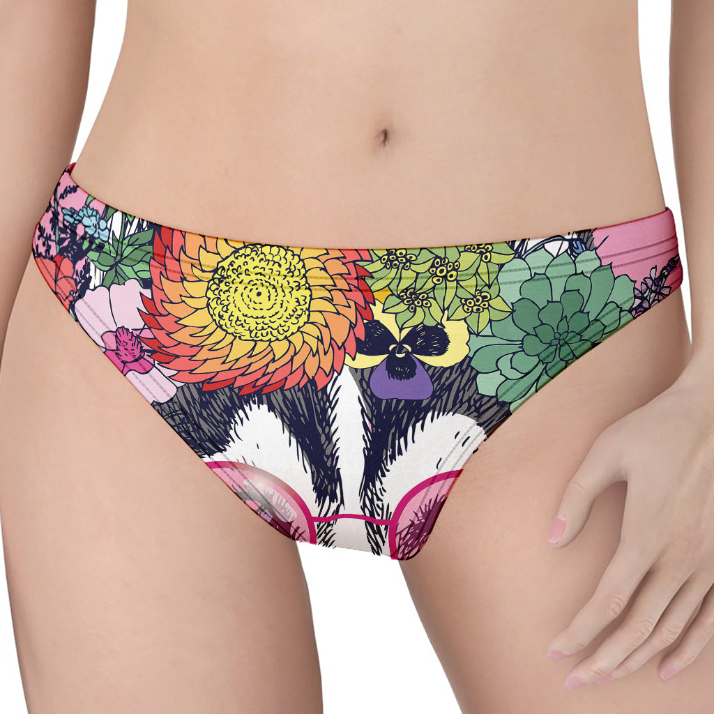 Hippie Siberian Husky Print Women's Thong