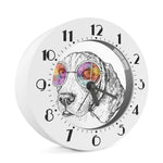 Hipster Beagle With Glasses Print Alarm Clock