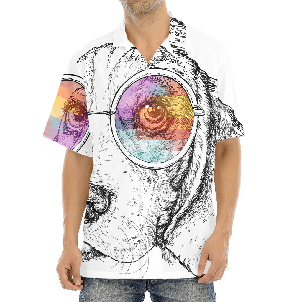 Hipster Beagle With Glasses Print Aloha Shirt