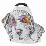 Hipster Beagle With Glasses Print Baby Seat Cover