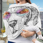 Hipster Beagle With Glasses Print Baby Seat Cover