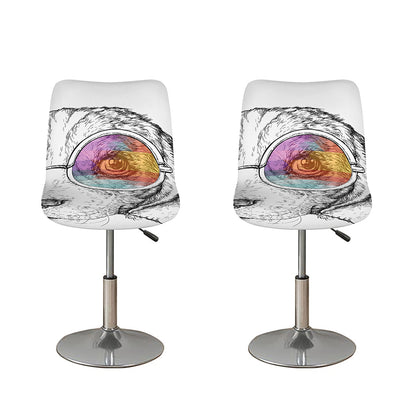 Hipster Beagle With Glasses Print Bar Stool Covers