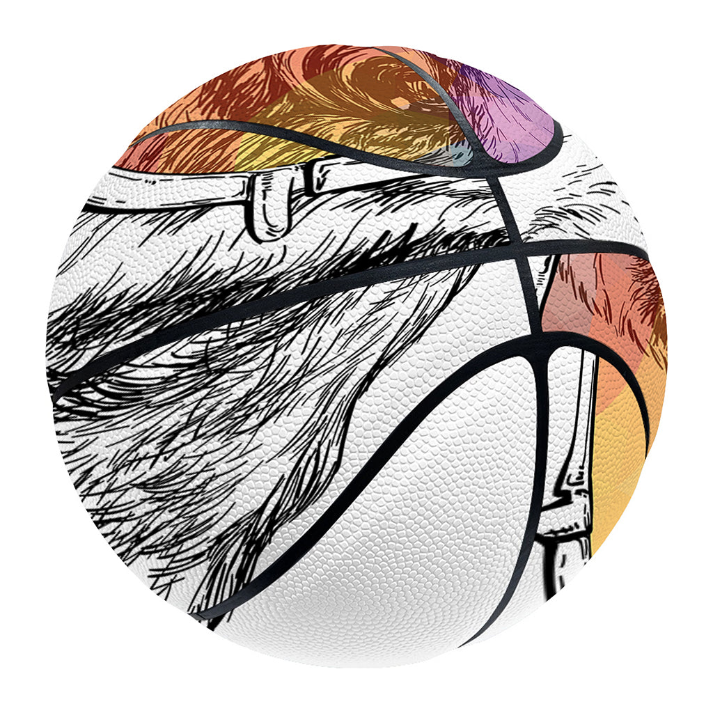 Hipster Beagle With Glasses Print Basketball