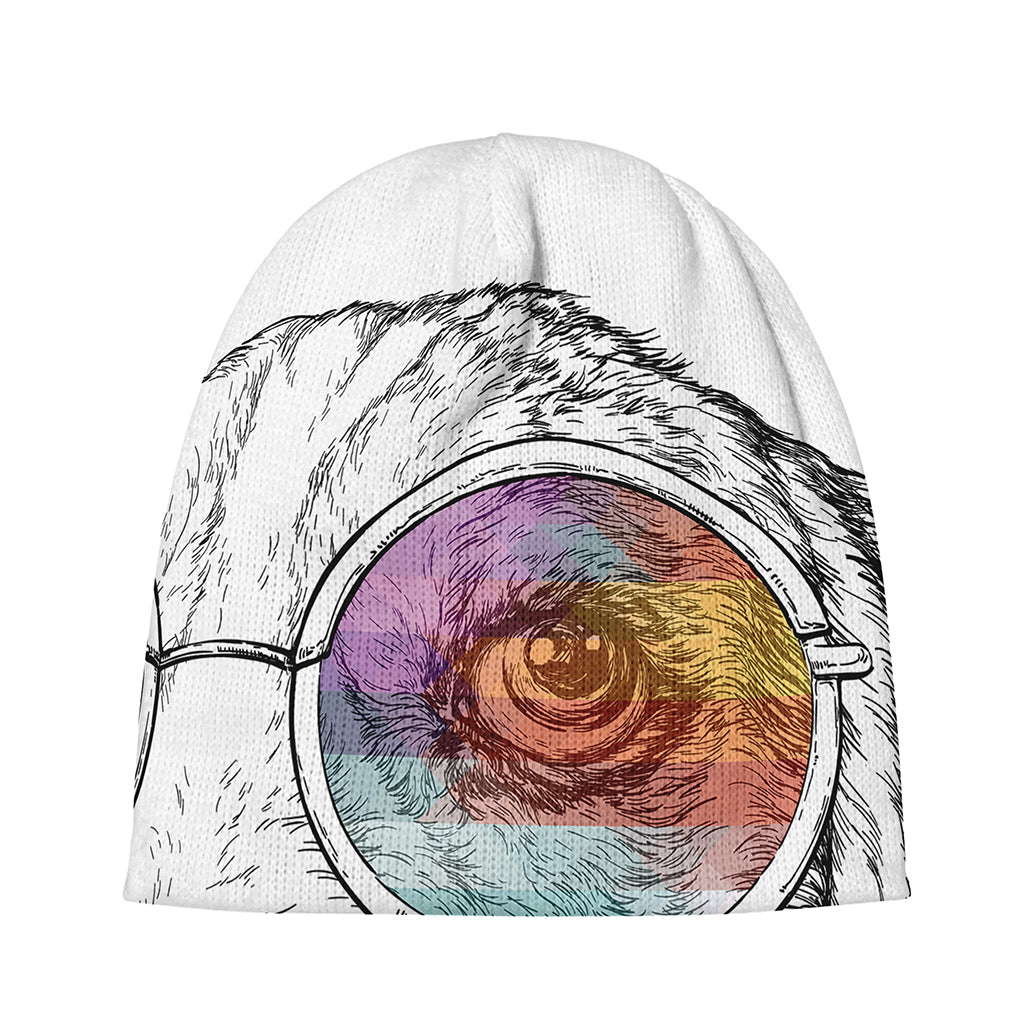 Hipster Beagle With Glasses Print Beanie