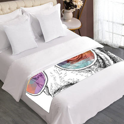 Hipster Beagle With Glasses Print Bed Runner