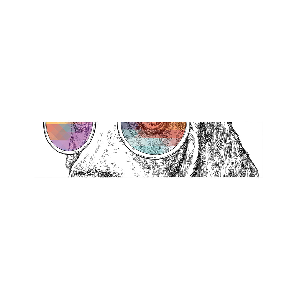 Hipster Beagle With Glasses Print Bed Runner