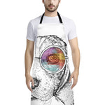 Hipster Beagle With Glasses Print Bib Apron With Pocket