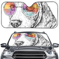Hipster Beagle With Glasses Print Car Windshield Sun Shade