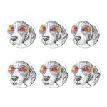 Hipster Beagle With Glasses Print Coaster Set