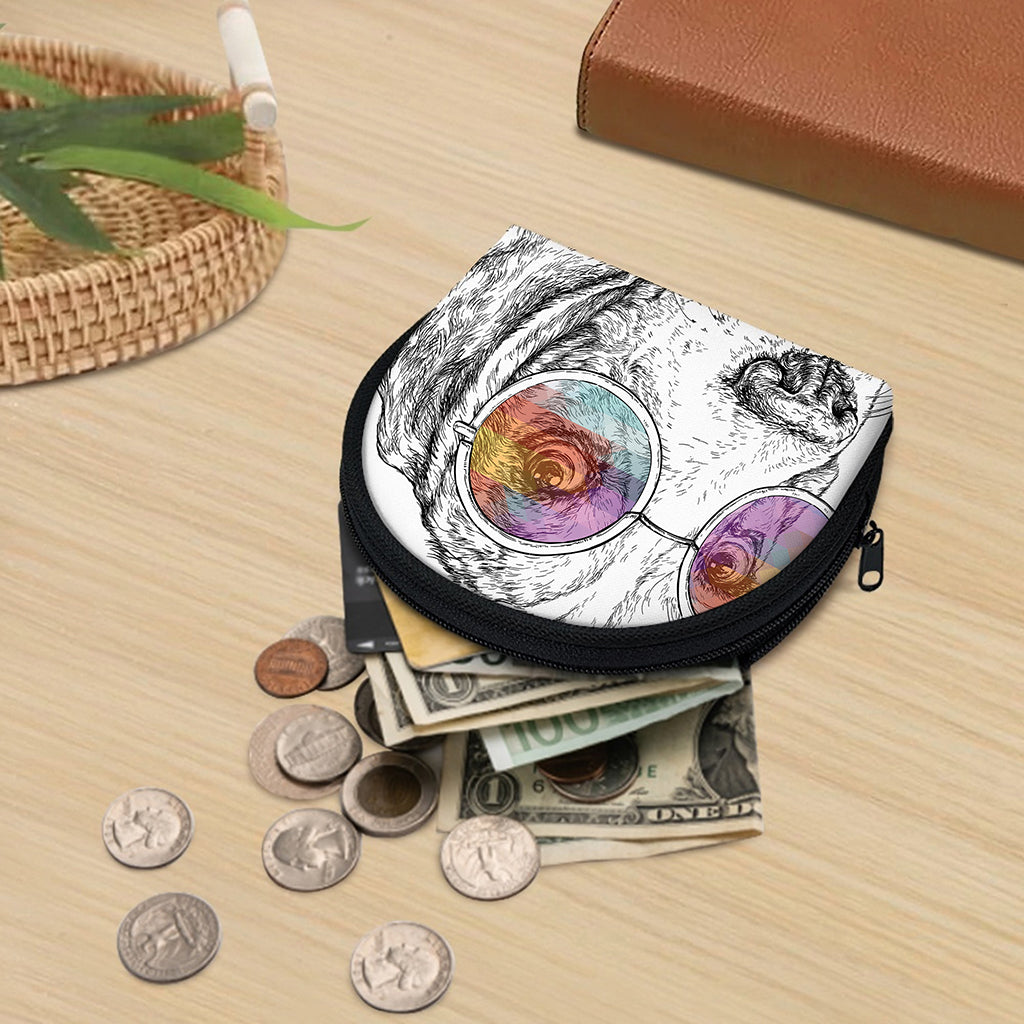 Hipster Beagle With Glasses Print Coin Purse