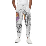 Hipster Beagle With Glasses Print Cotton Pants