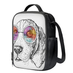 Hipster Beagle With Glasses Print Crossbody Lunch Bag