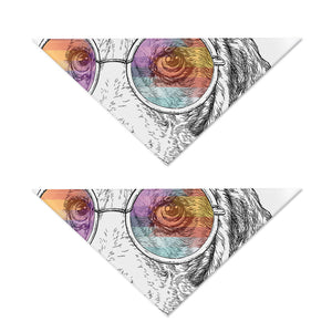 Hipster Beagle With Glasses Print Dog Bandana