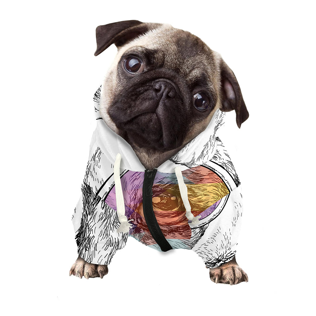 Hipster Beagle With Glasses Print Dog Zip Up Hoodie