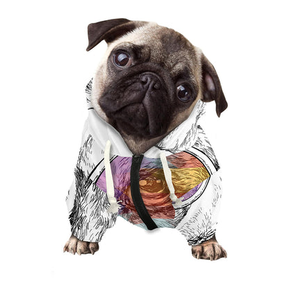 Hipster Beagle With Glasses Print Dog Zip Up Hoodie