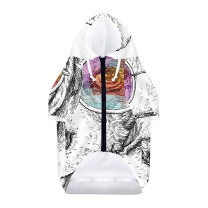 Hipster Beagle With Glasses Print Dog Zip Up Hoodie