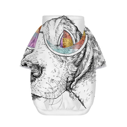 Hipster Beagle With Glasses Print Dog Zip Up Hoodie