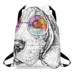 Hipster Beagle With Glasses Print Drawstring Backpack