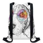 Hipster Beagle With Glasses Print Drawstring Backpack