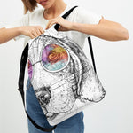 Hipster Beagle With Glasses Print Drawstring Backpack