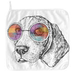 Hipster Beagle With Glasses Print Hand Towel