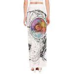 Hipster Beagle With Glasses Print High Slit Maxi Skirt