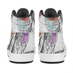 Hipster Beagle With Glasses Print High Top Leather Sneakers