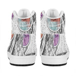 Hipster Beagle With Glasses Print High Top Leather Sneakers