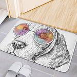 Hipster Beagle With Glasses Print Indoor Door Mat