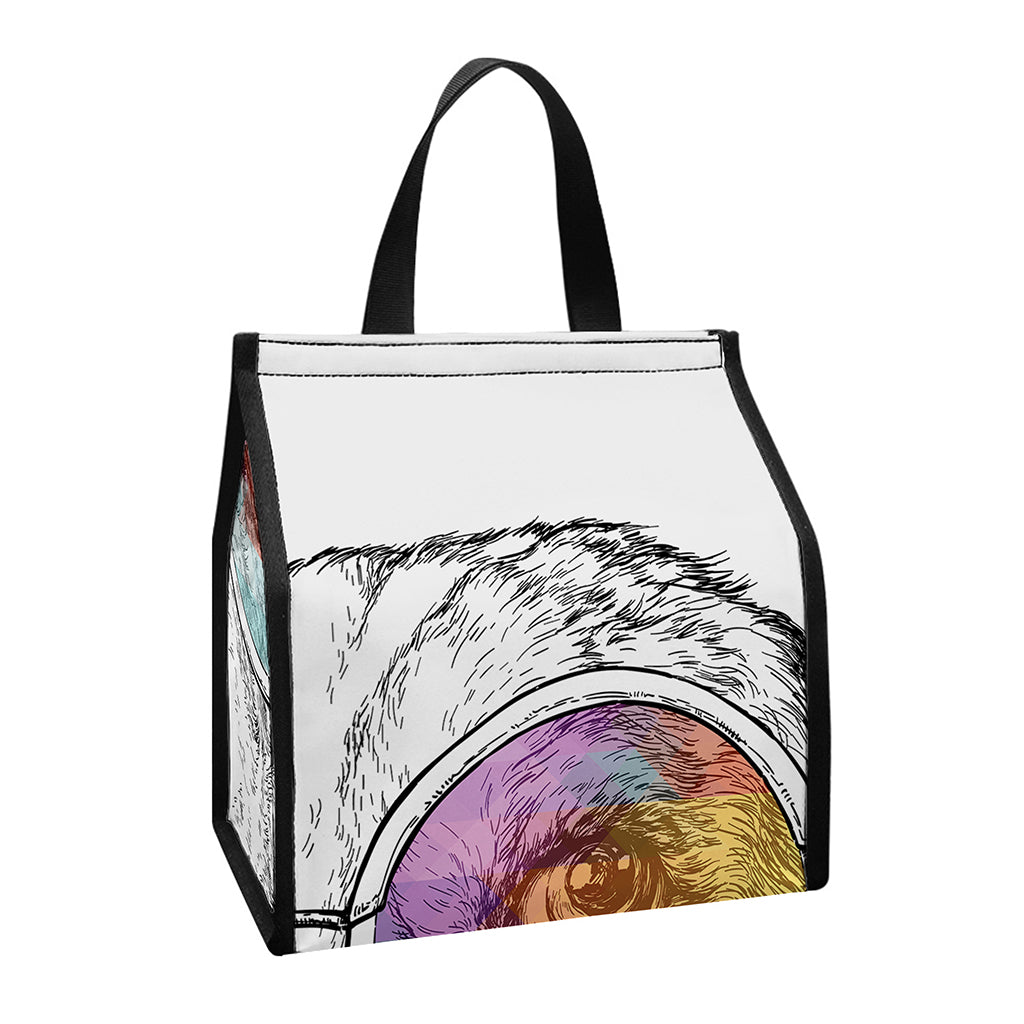Hipster Beagle With Glasses Print Insulated Lunch Tote
