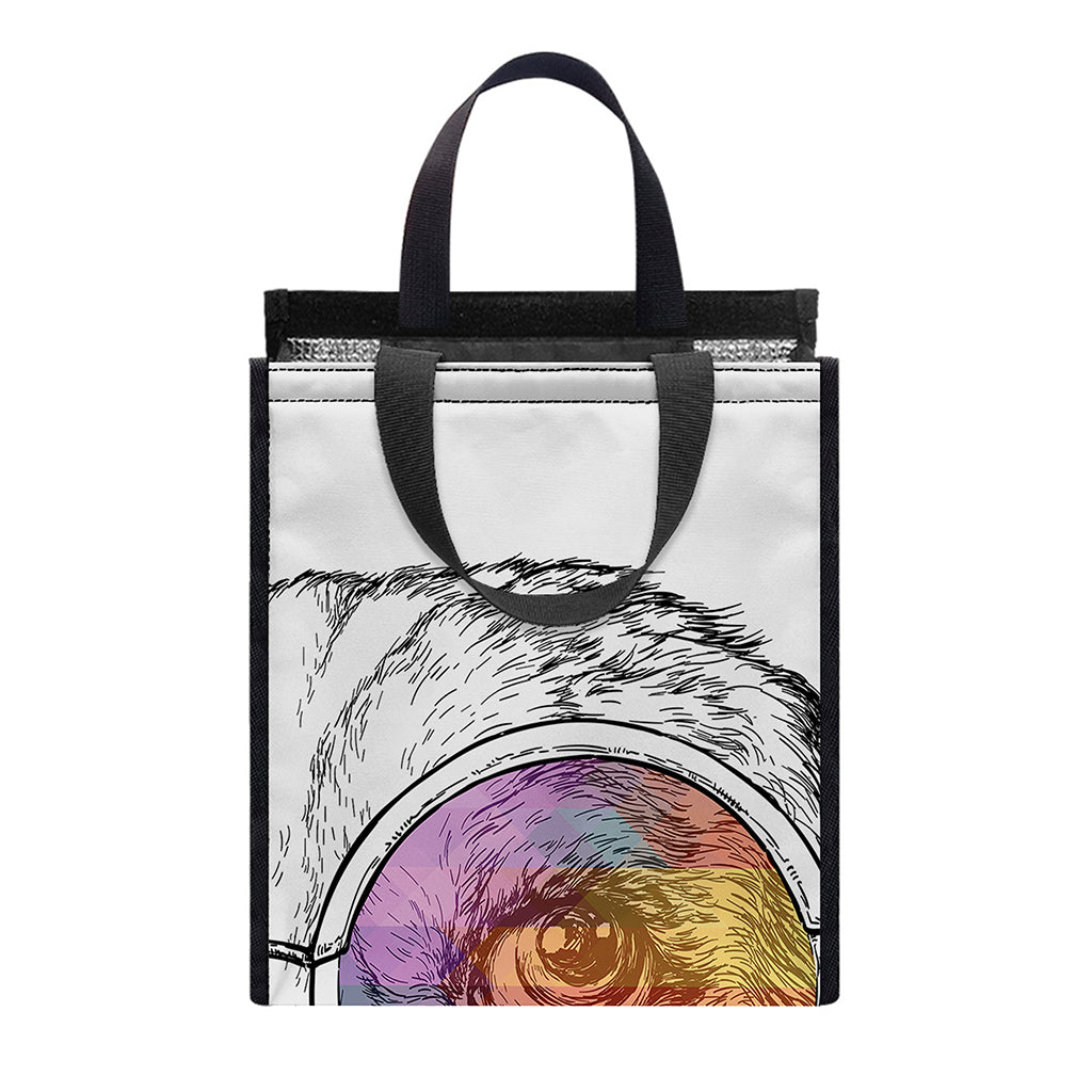 Hipster Beagle With Glasses Print Insulated Lunch Tote