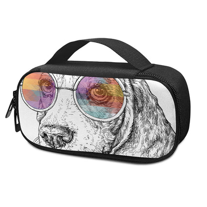 Hipster Beagle With Glasses Print Insulin Cooler Travel Case