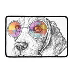 Hipster Beagle With Glasses Print Kitchen Mat