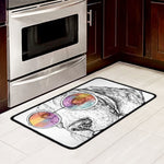 Hipster Beagle With Glasses Print Kitchen Mat